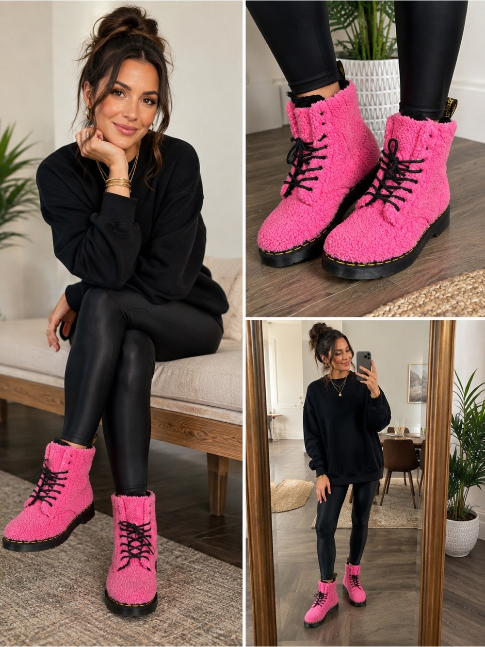 Dr Martens 1460 Pascal Faux Shearling Pink Lux Borg‎ Boots
Women's 7 Shoes NWOB